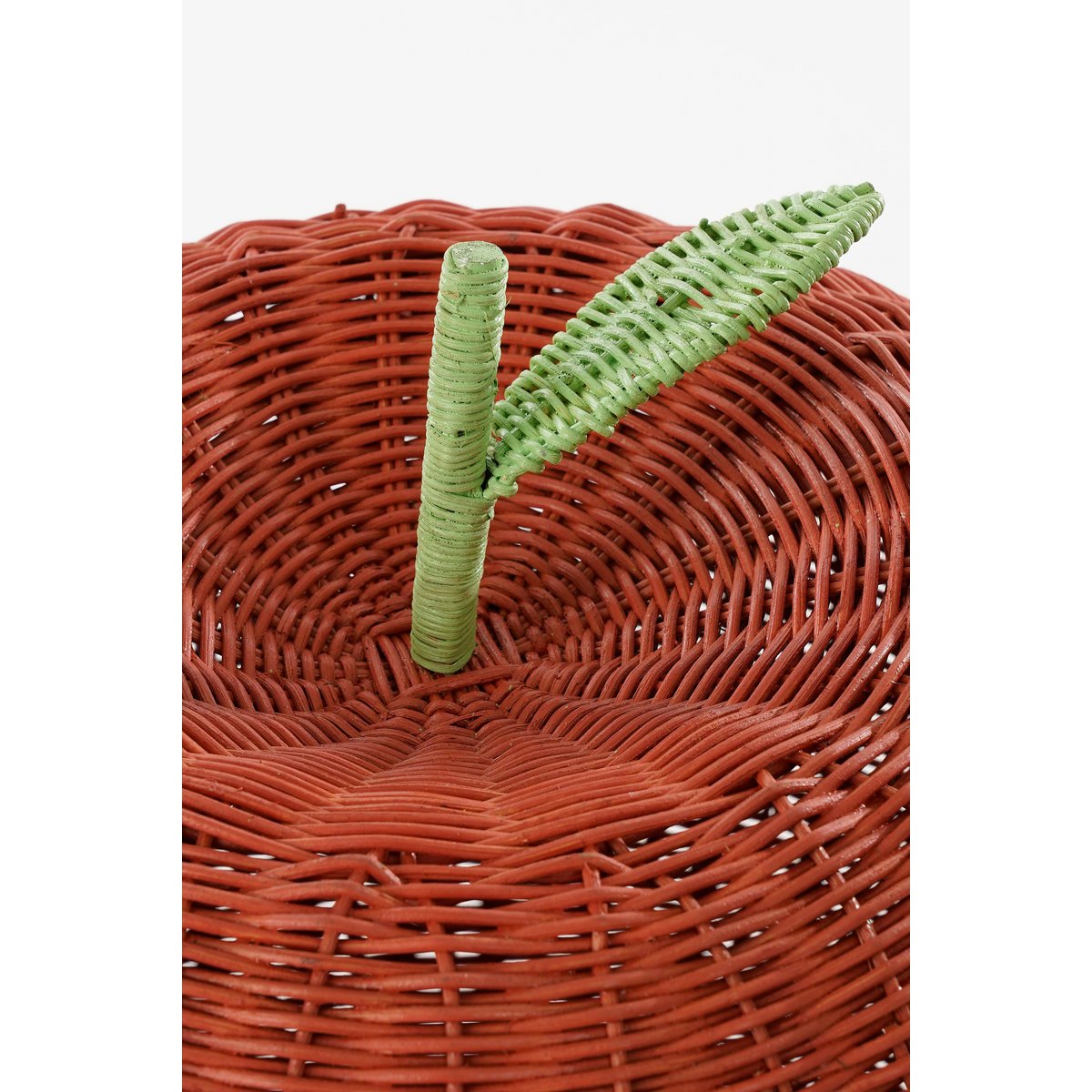 Mica Decorations - Opbergmand met Deksel - Set van 2 - H48 x Ø30 cm - Rotan - Rood