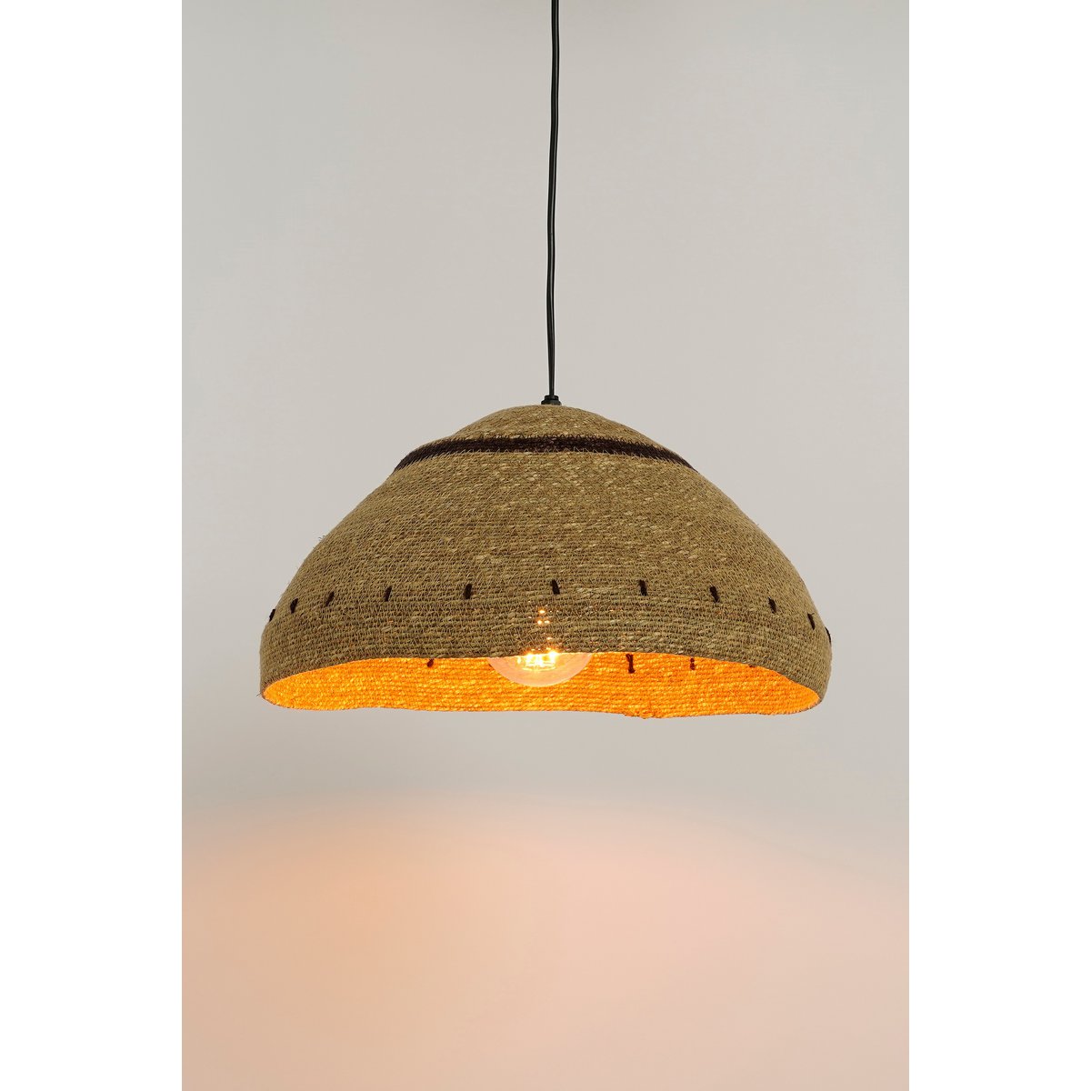 Mica Decorations - Joulz Hanglamp - H22 x Ø41 cm - Jute - Lichtbruin