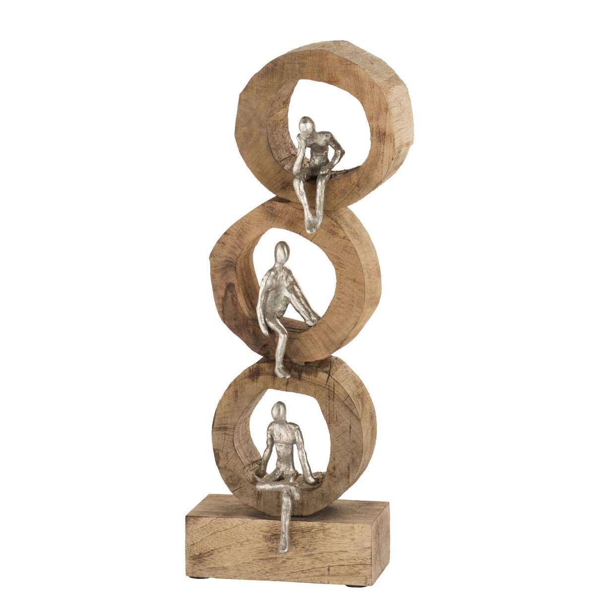 J-Line - Decoratief figuur 'Denkers' (Zilver, Naturel)