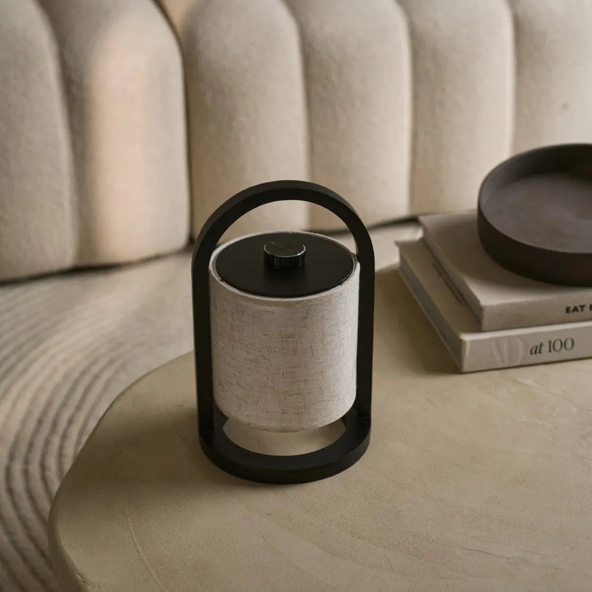 Tavellio-Amsterdam - River Black draadloze houten lamp – Oplaadbaar en dimbaar