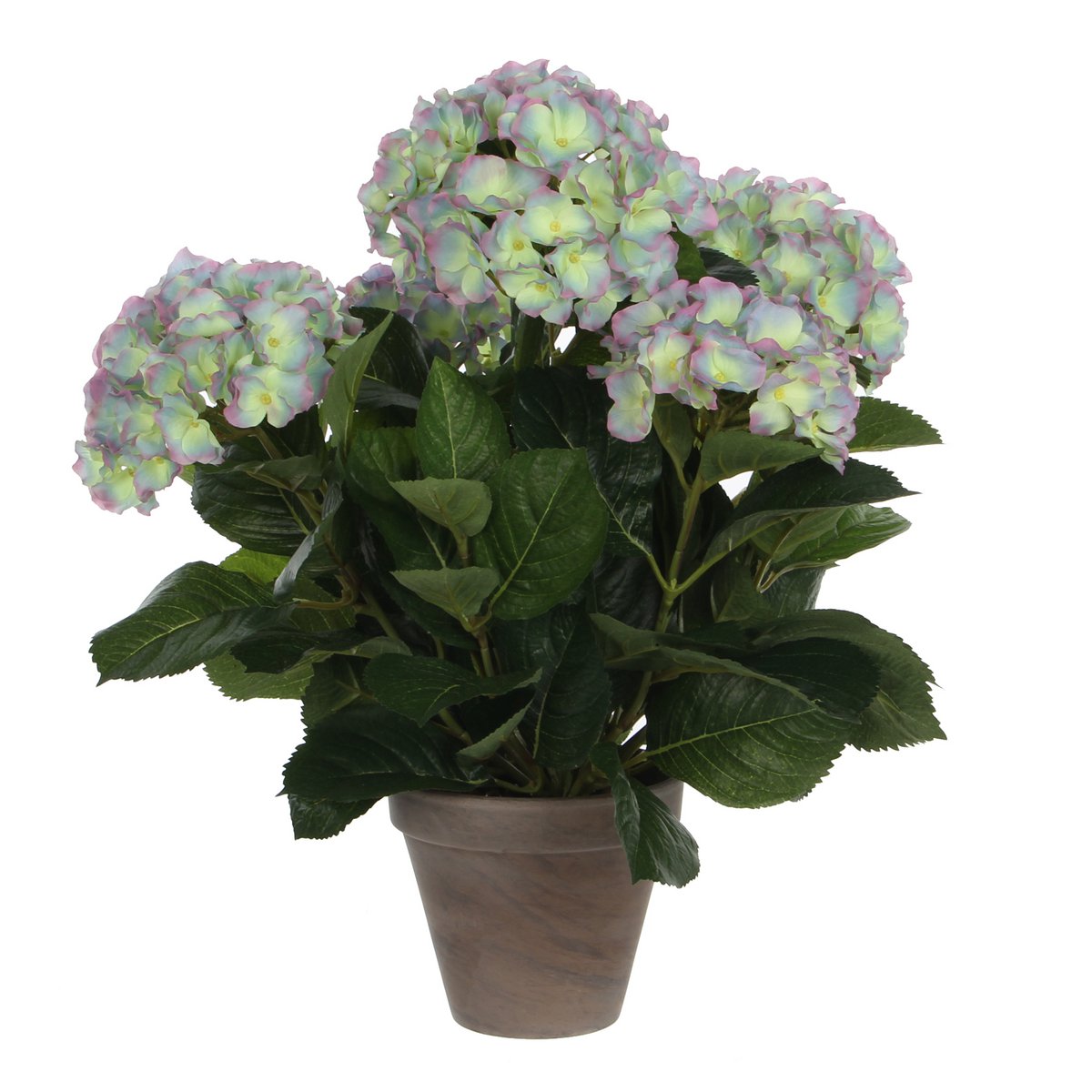 Mica Decorations - Hortensia Kunstplant in Bloempot Stan - H45 x Ø45 cm - Lichtpaars