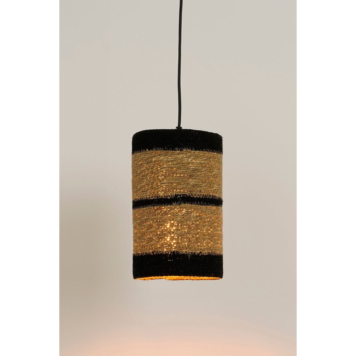 Mica Decorations - Jinx Hanglamp - H30 x Ø15 cm - Jute - Zwart