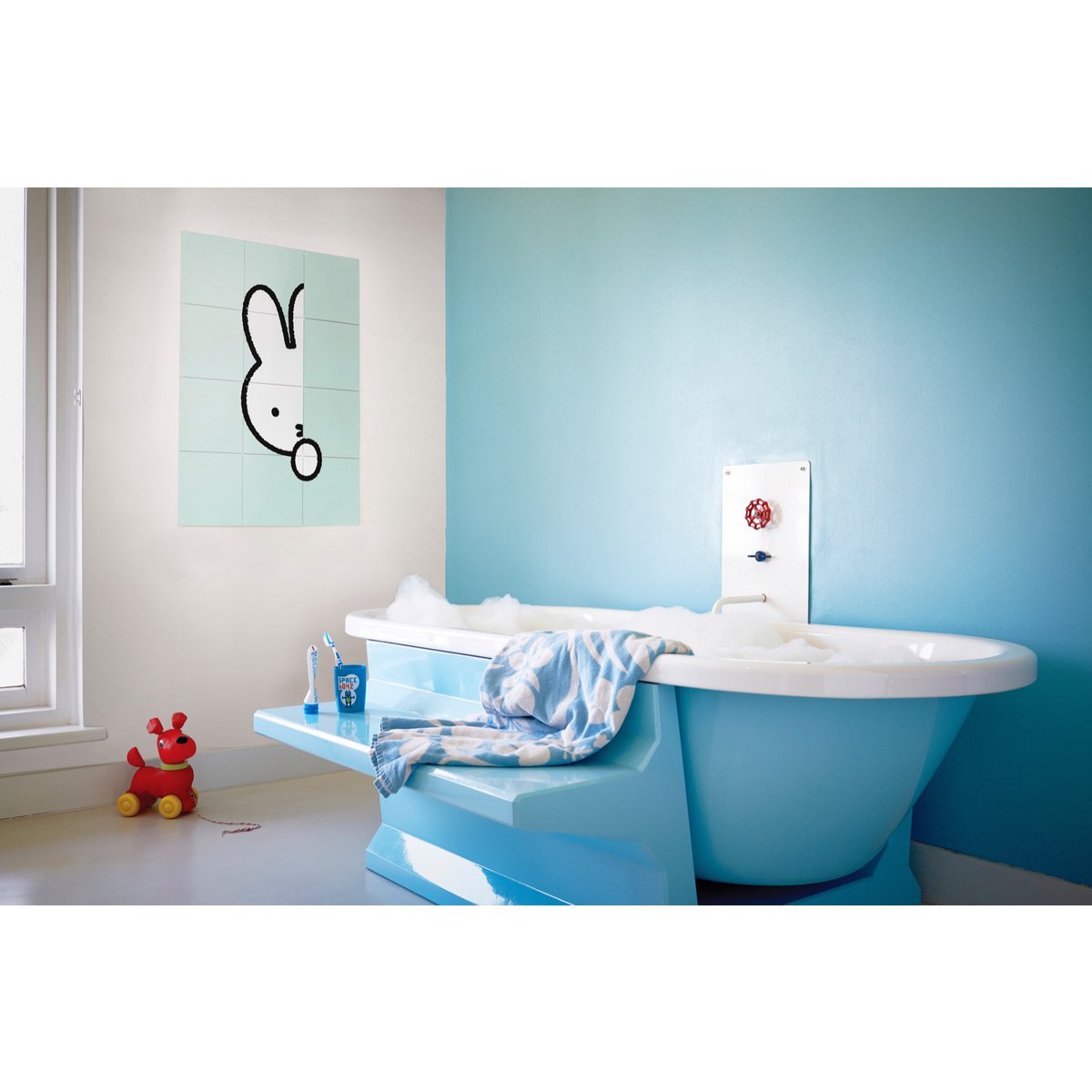 IXXI - Nijntje Hide and Seek Wall art - Poster - Wanddecoratie - L - 120x140 - blue, white