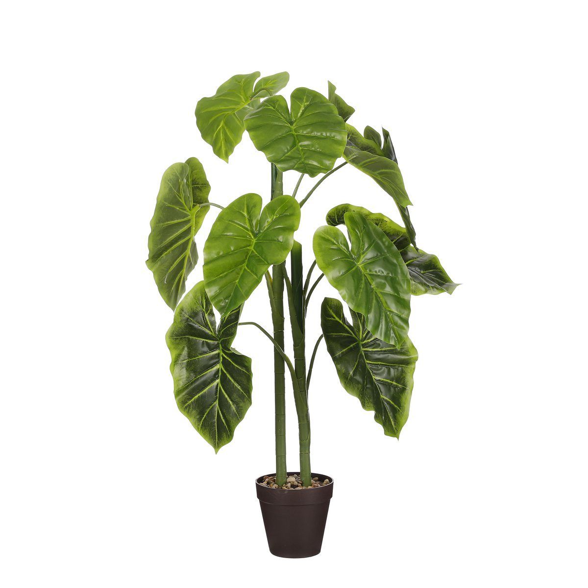 Mica Decorations - Alocasia Kunstplant in Bloempot - H100 x Ø50 cm - Groen