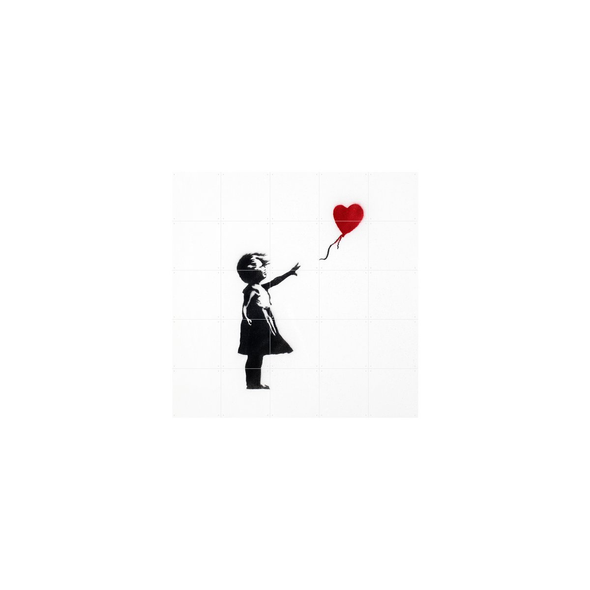 IXXI - Meisje met ballon Wall art - Poster - Wanddecoratie - L - 140x140 - white