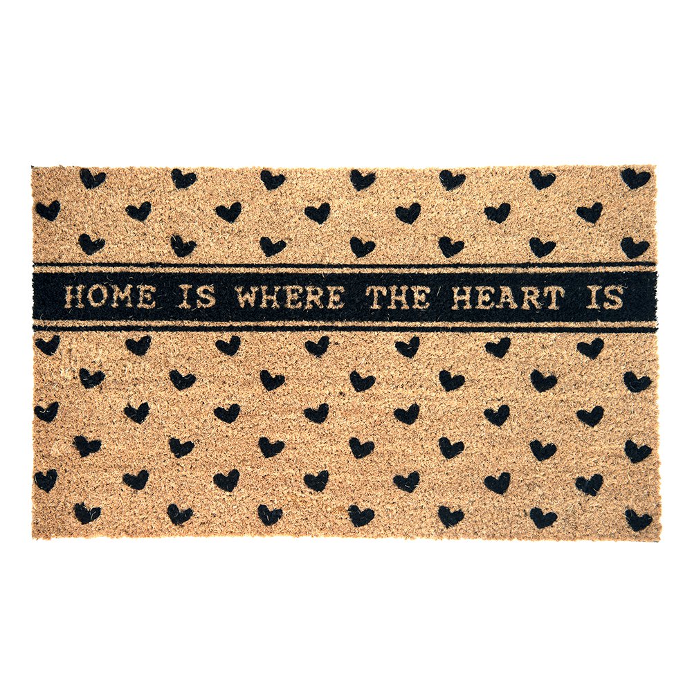 Clayre & Eef - Deurmat 'Home is where the heart is' (Binnen, 75x45cm)