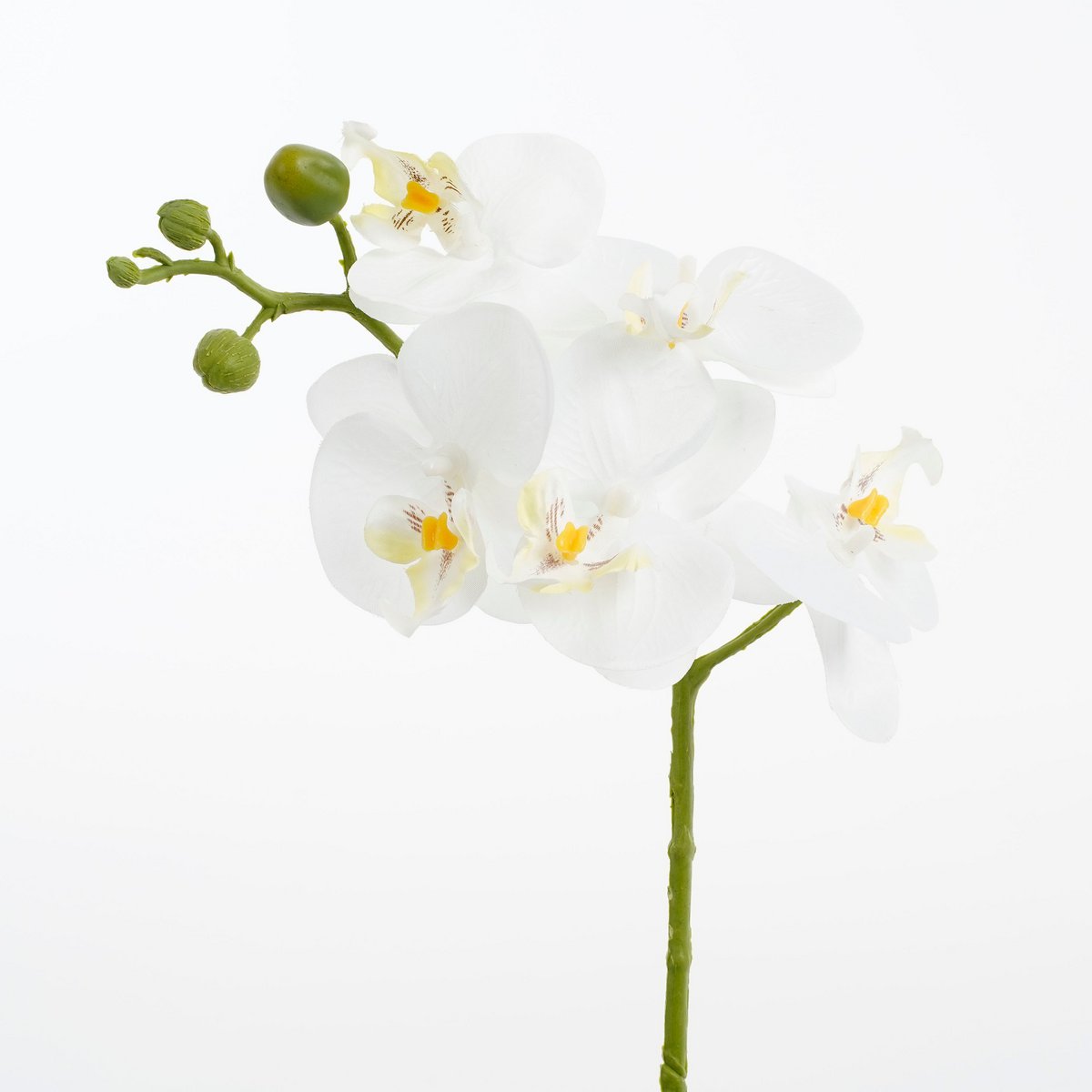 Mica Decorations - Phalaenopsis Kunstplant in Bloempot Stan - H48 x Ø13 cm - Wit