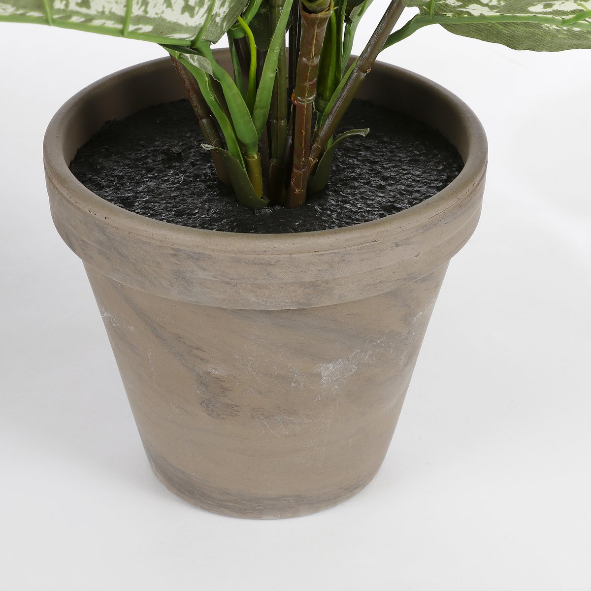 Mica Decorations - Dieffenbachia Kunstplant in Bloempot Stan - H70 x Ø55 cm - Groen