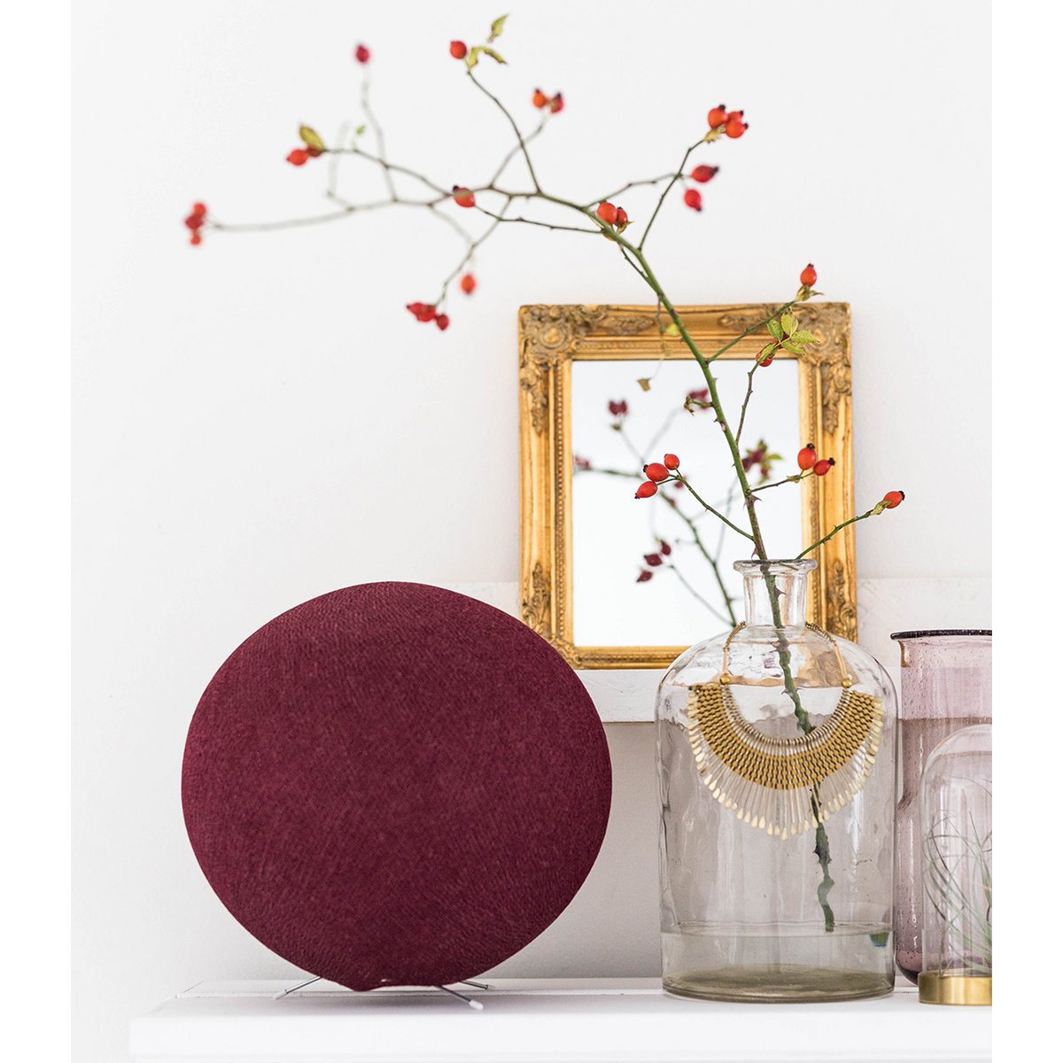 Cotton Ball Lights - Staande Lamp - Dark Red - 41 cm (XL)