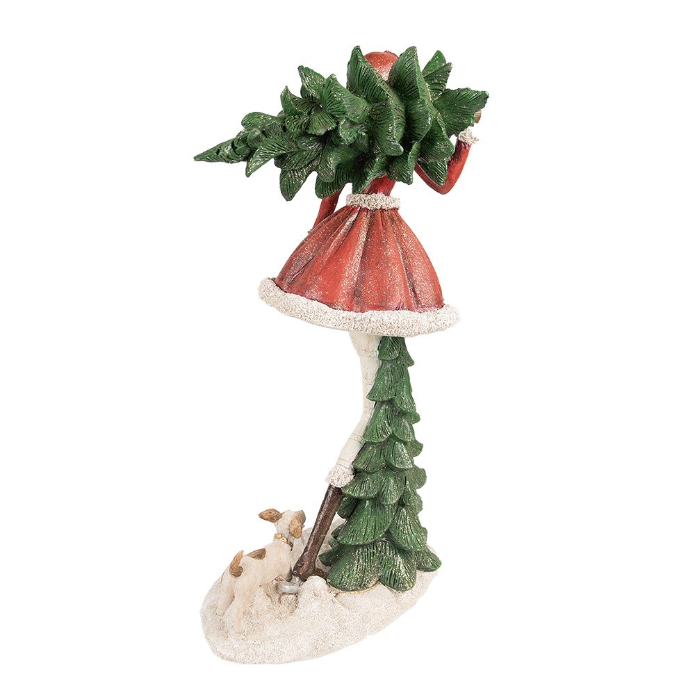 Clayre & Eef - Beeld Rood Groen, Polyresin 25x17x43 cm