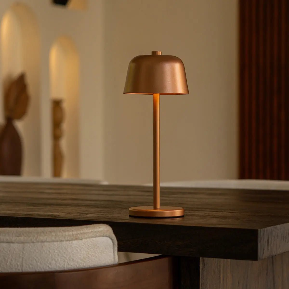 Tavellio-Amsterdam - Anton Koperen Oplaadbare Tafellamp | Stijlvolle en draadloze verlichting