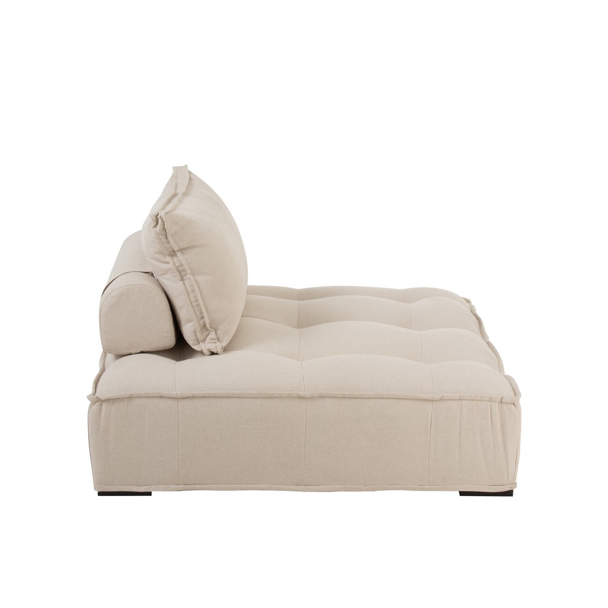 J-Line - Loungestoel/Poef 'Aline' (Linnen, 1-zit, Beige)