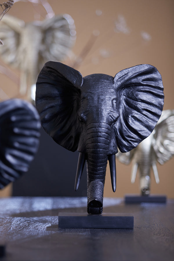 Light & Living - Decoratief beeld 'Elephant' (Maat L, Matzwart)