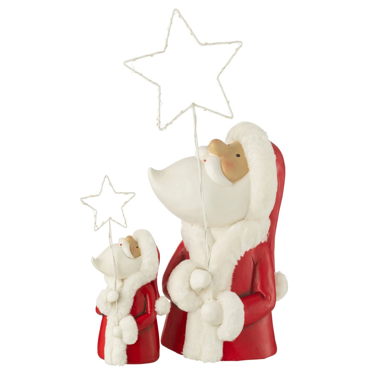 J-Line - Decoratief kerstfiguur 'Kerstman' (Maat L, LED, Wit/Rood)