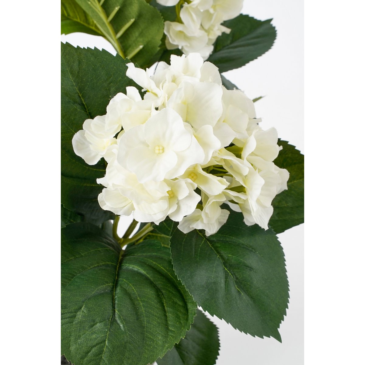 Mica Decorations - Hortensia Kunstplant in Bloempot Stan - H40 x Ø35 cm - Wit