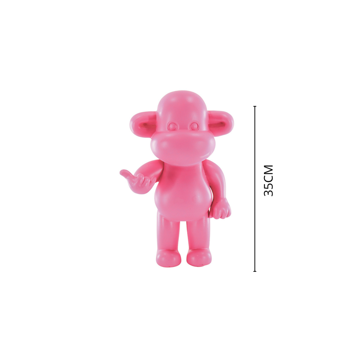 Housevitamin - Ornament - hang los aap beeldje 'de legende'- polyresin - roze - 20,5x13,5x35cm