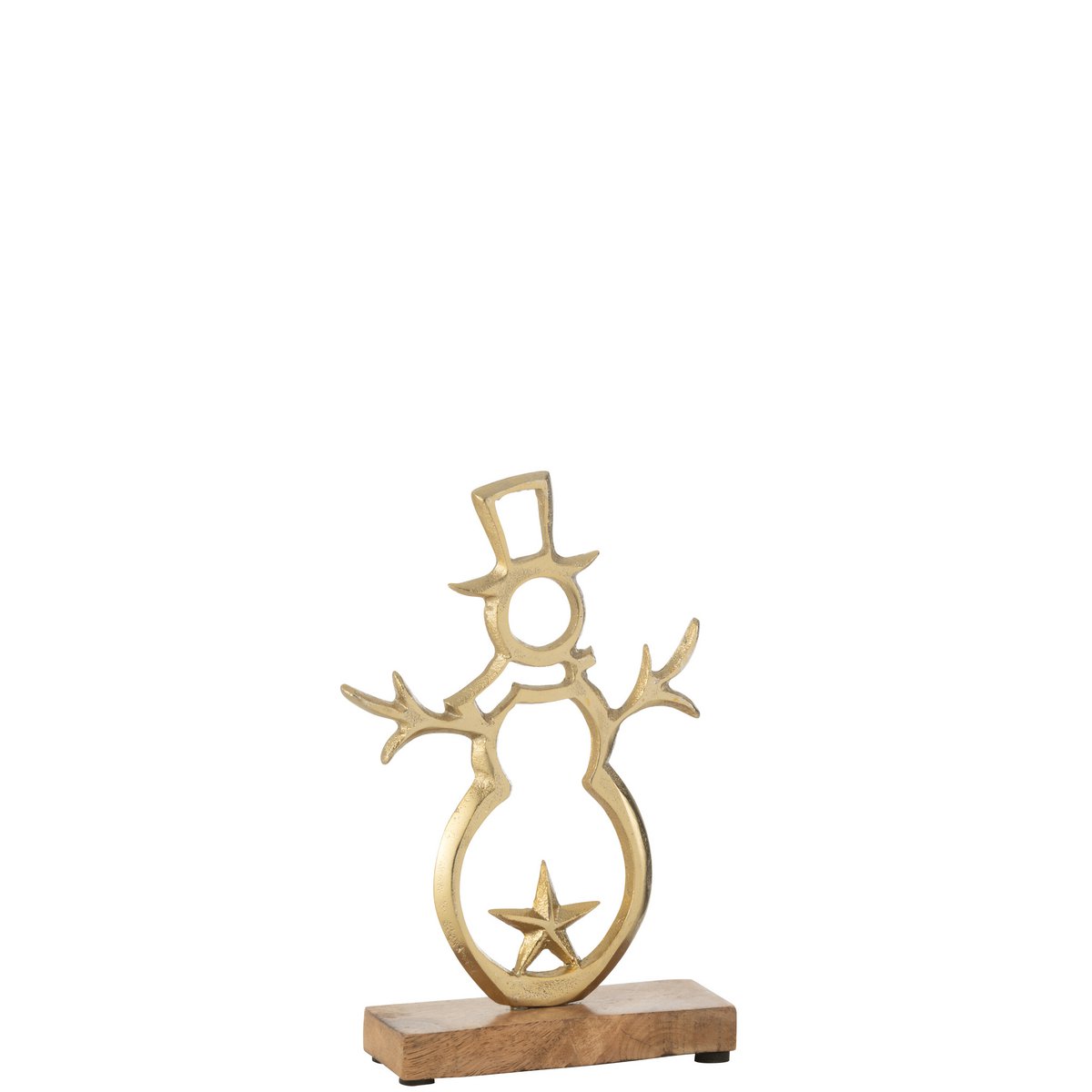 J-Line - Decoratief kerstfiguur 'Sneeuwpop' (Maat S, Goud)