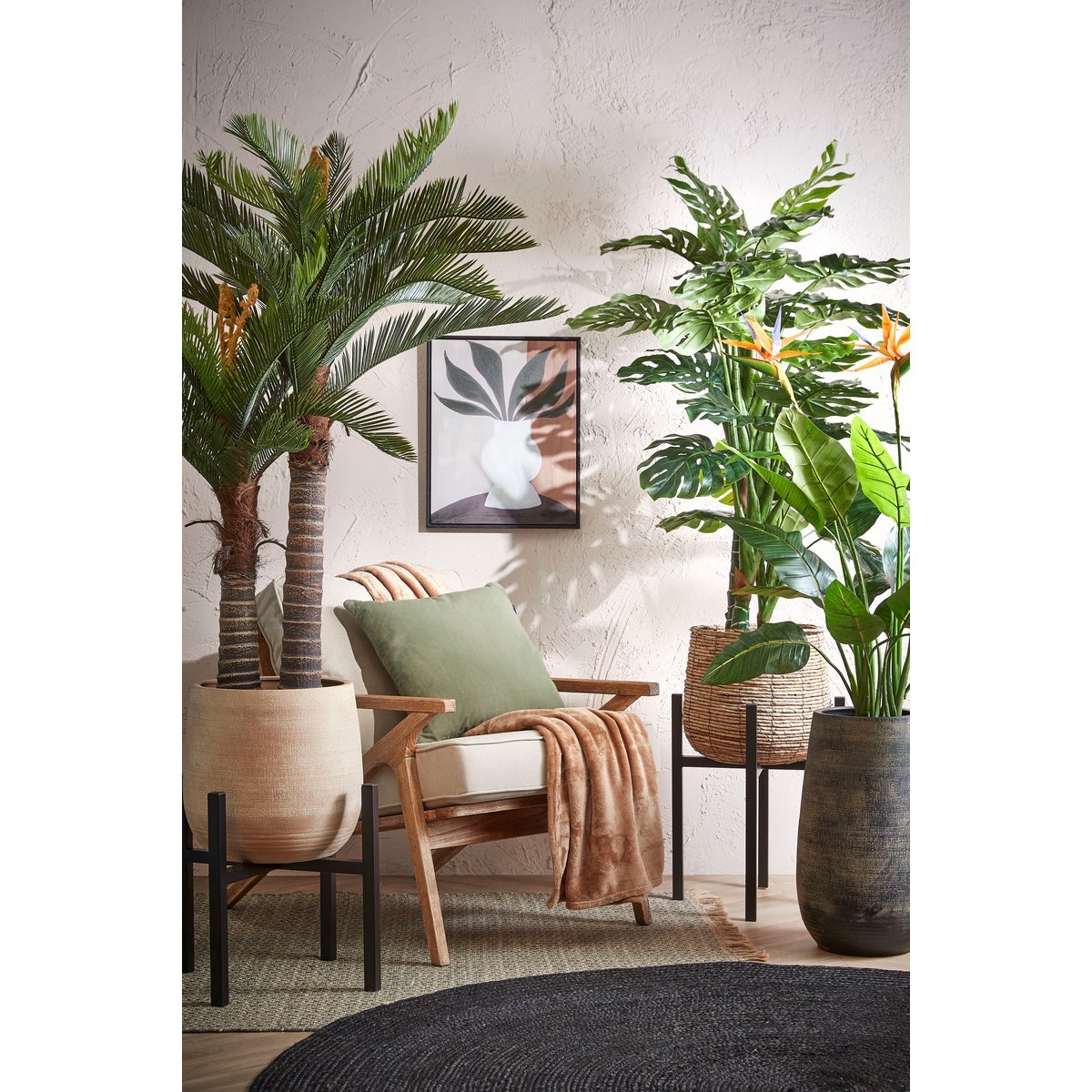 Mica Decorations - Strelitzia Kunstplant - H110 x Ø60 cm - Groen