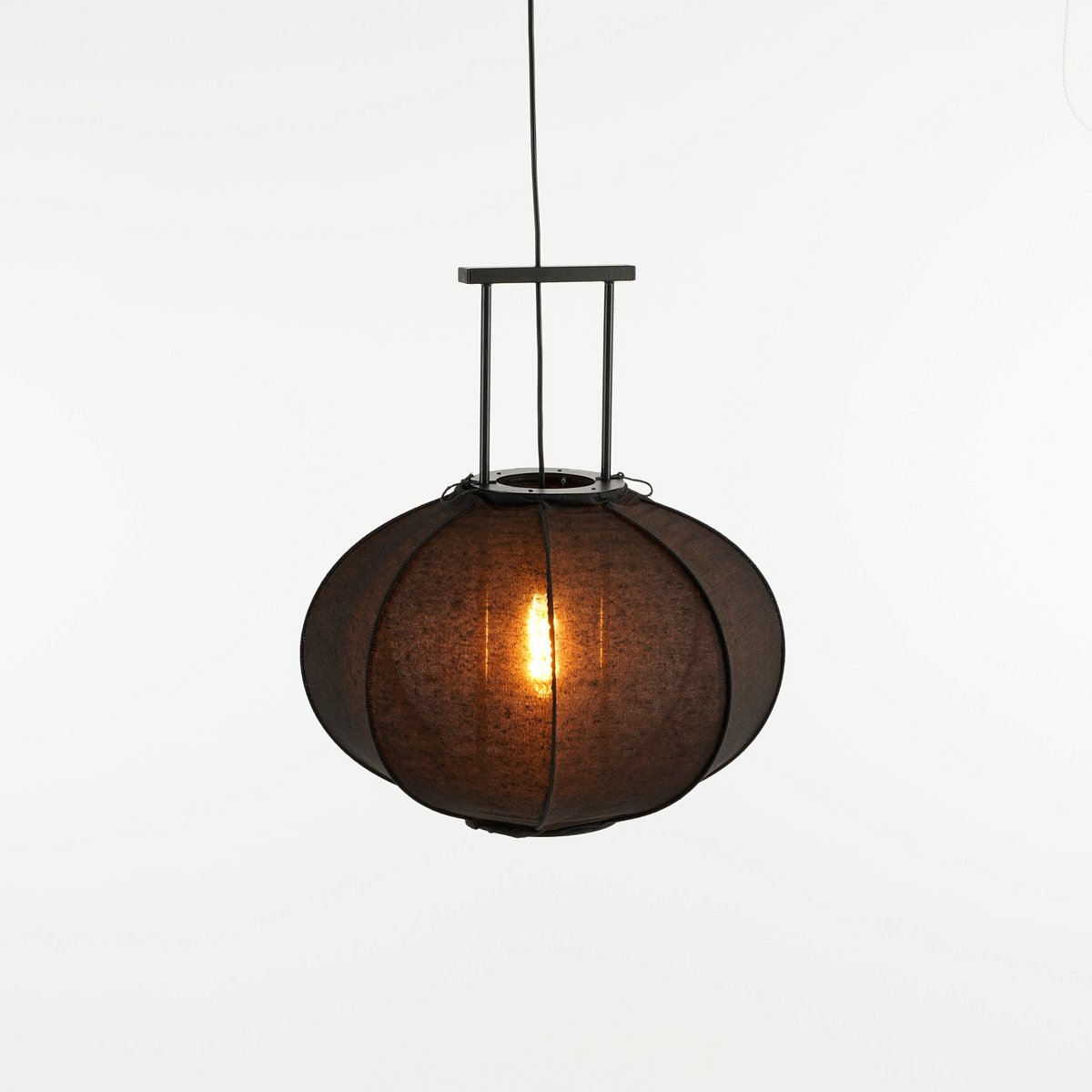 Mica Decorations - Pego Hanglamp - H55 x Ø50 cm - Linnen - Zwart