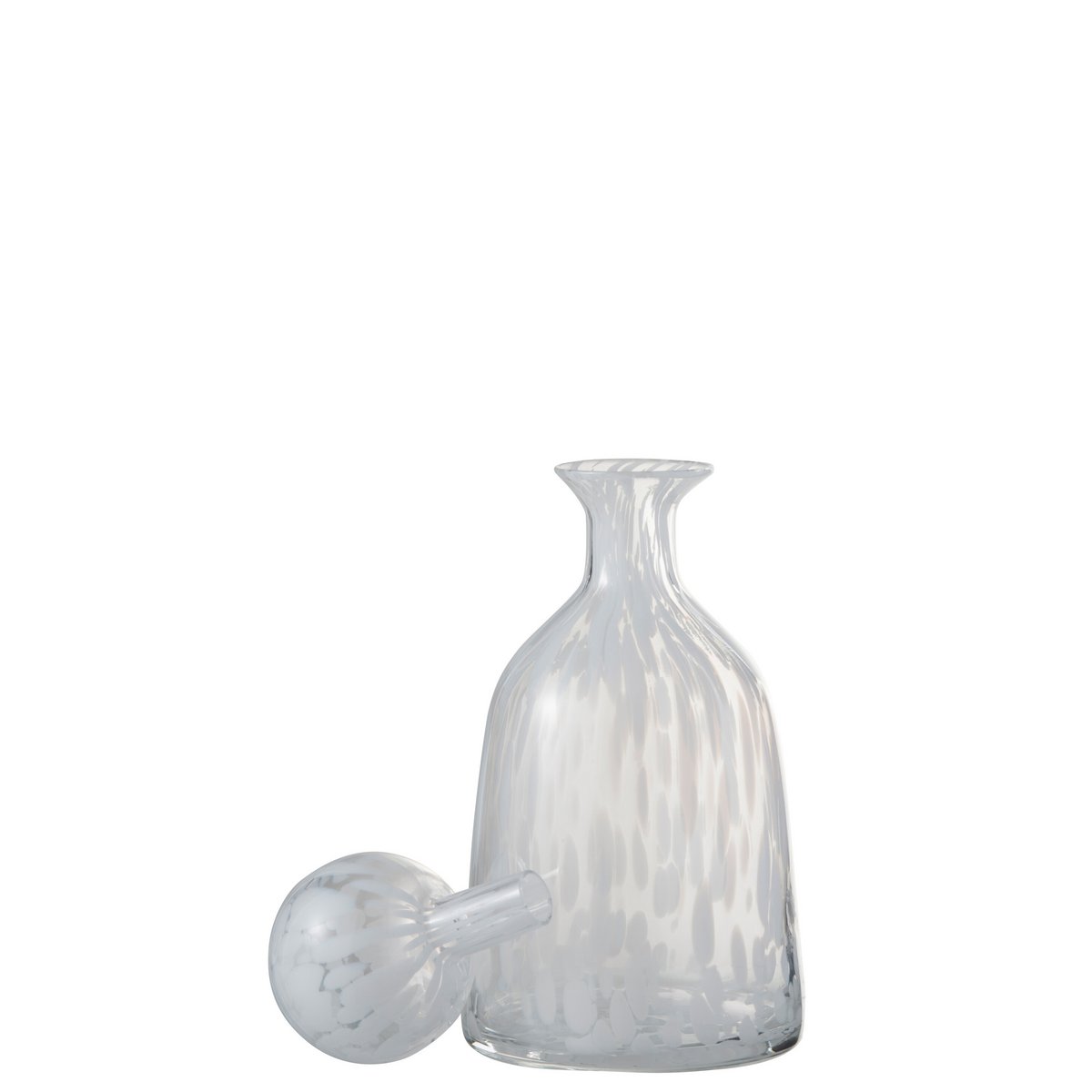 J-Line - Decoratie Fles + Stop Laag - Glas - Transparant/Wit - Small