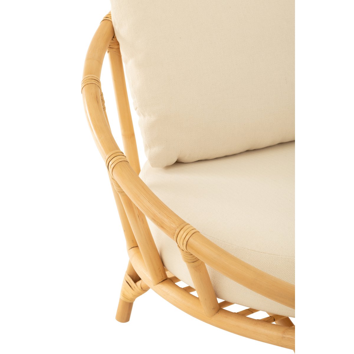 J-Line - Loungestoel 'Camden' (Wit, Naturel, Jute)