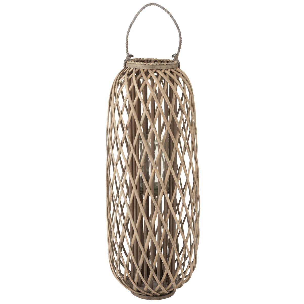 J-Line - Lantaarn Willow - Hout - Grijs - Large