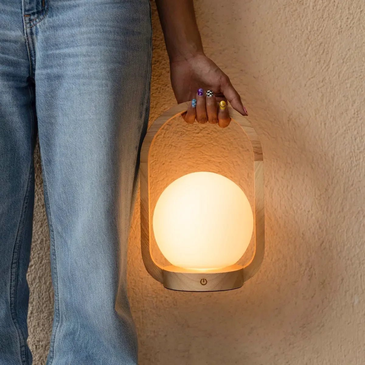 Tavellio-Amsterdam - Skye Lichtbruine Houten Snoerloze Lamp | Oplaadbaar en dimbaar ontwerp