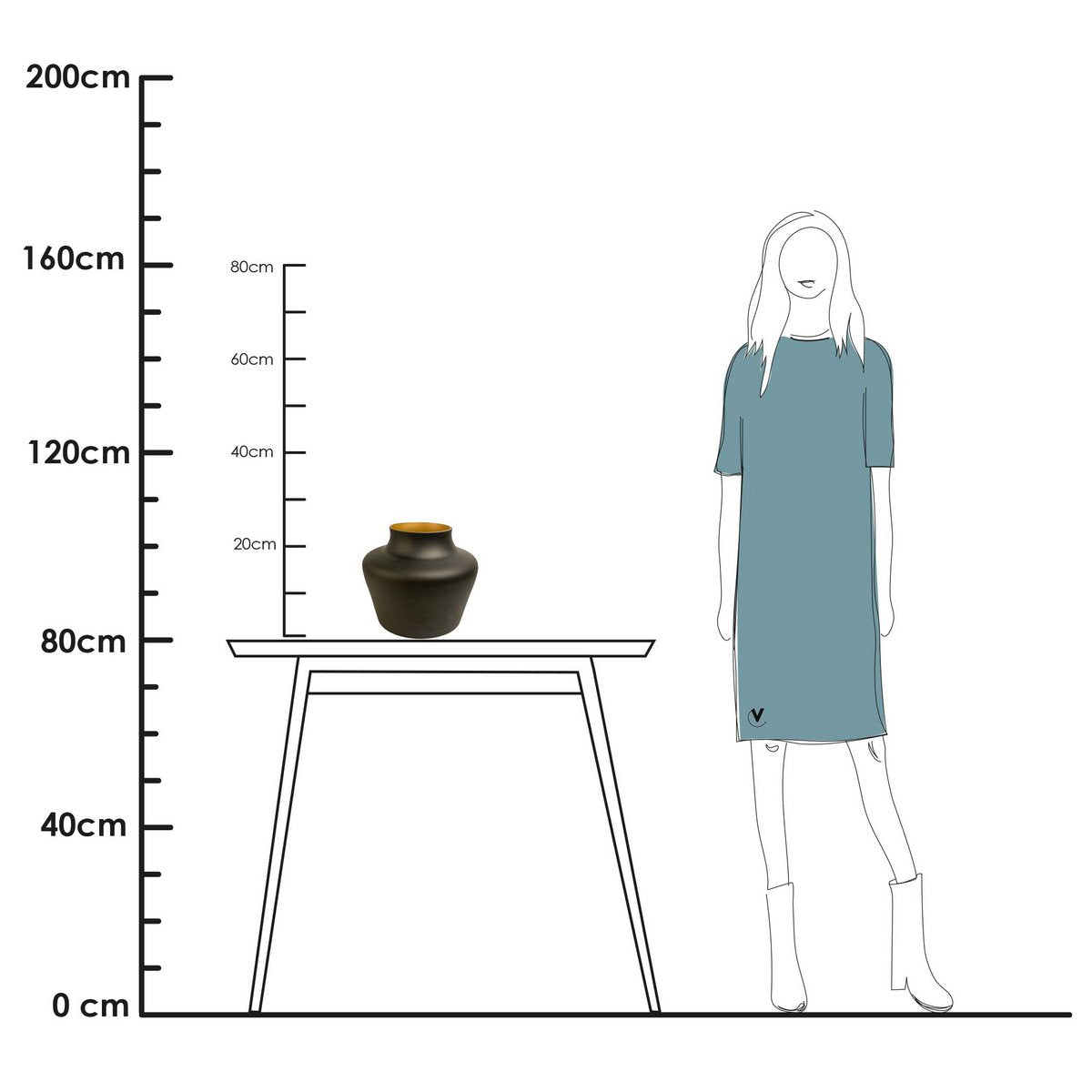 Vase the World - Vaas - Coral black gold