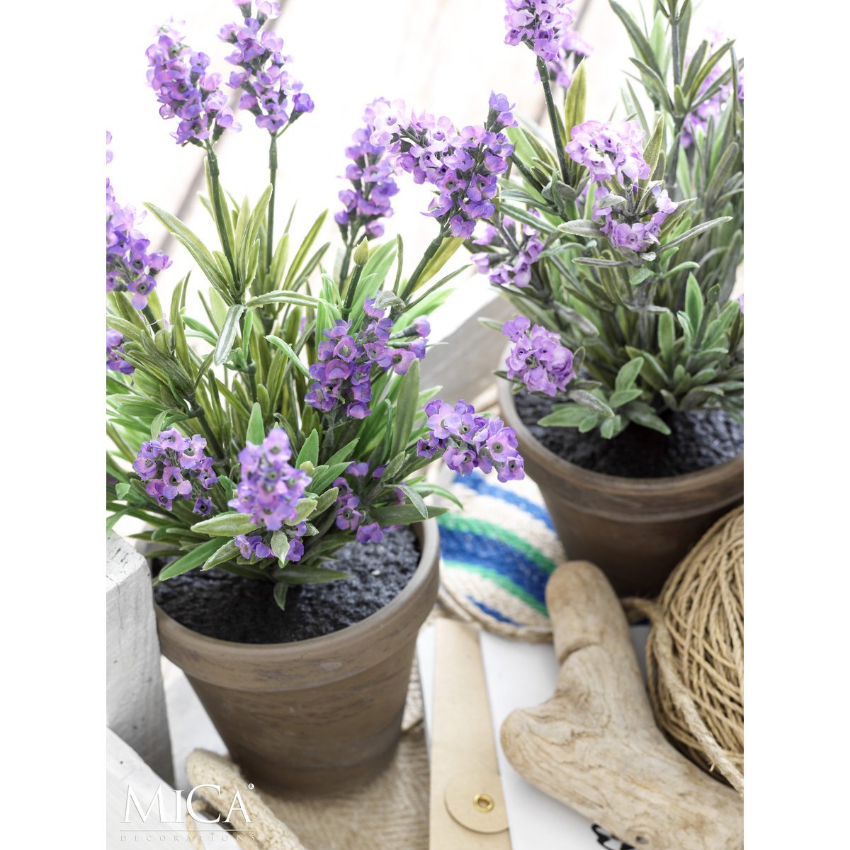 Mica Decorations - Lavendel Kunstplant in Bloempot Stan - H33 x Ø20 cm - Paars