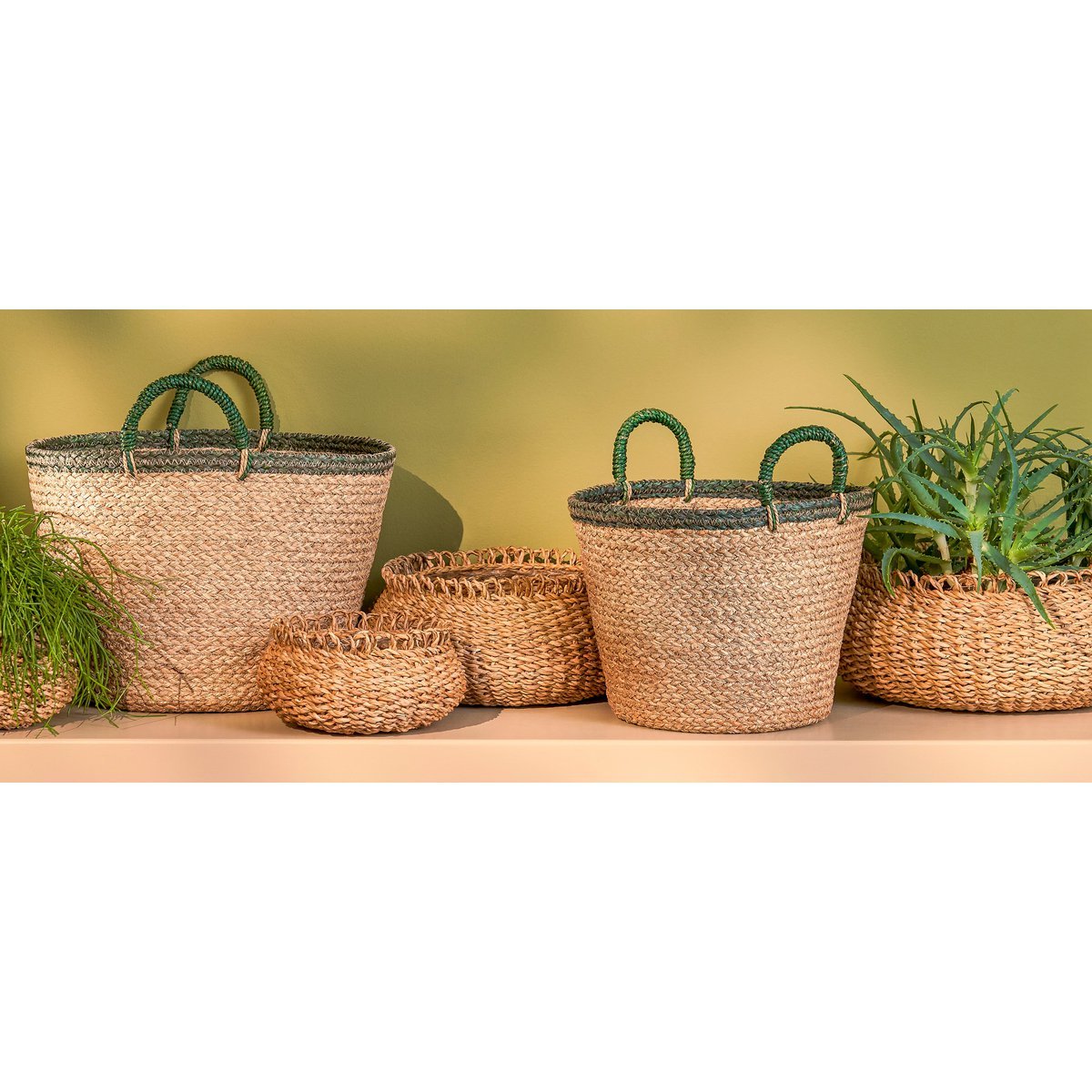 Mica Decorations - Gourdon Plantenmand - Set van 4 - H17 x Ø31 cm - Bruin