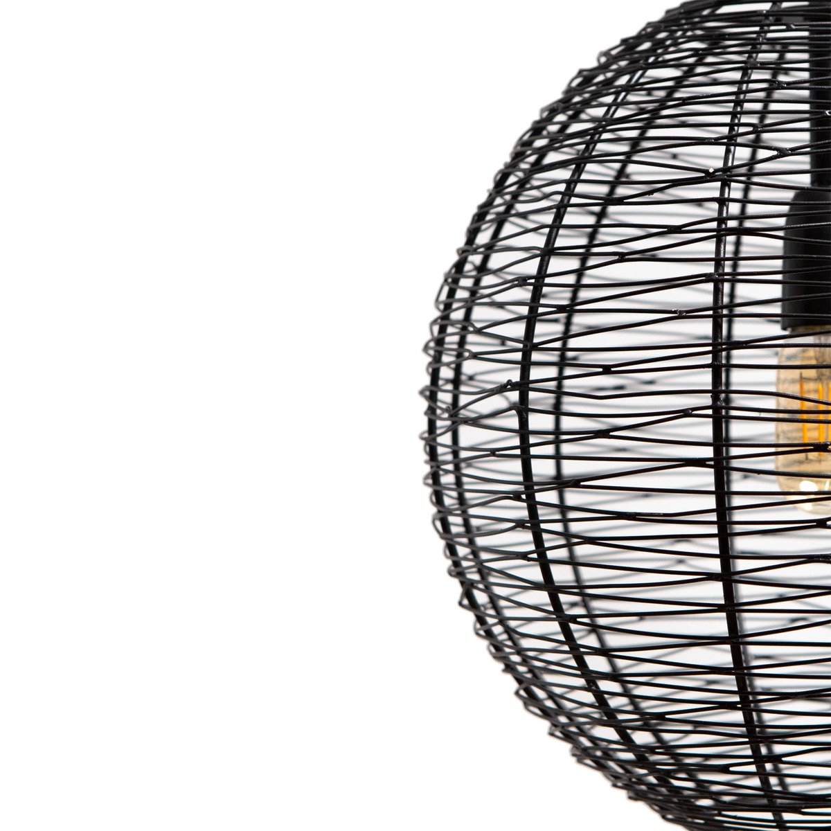 1304 Design - Hanglamp NATHAN mat zwart Ø35x35cm