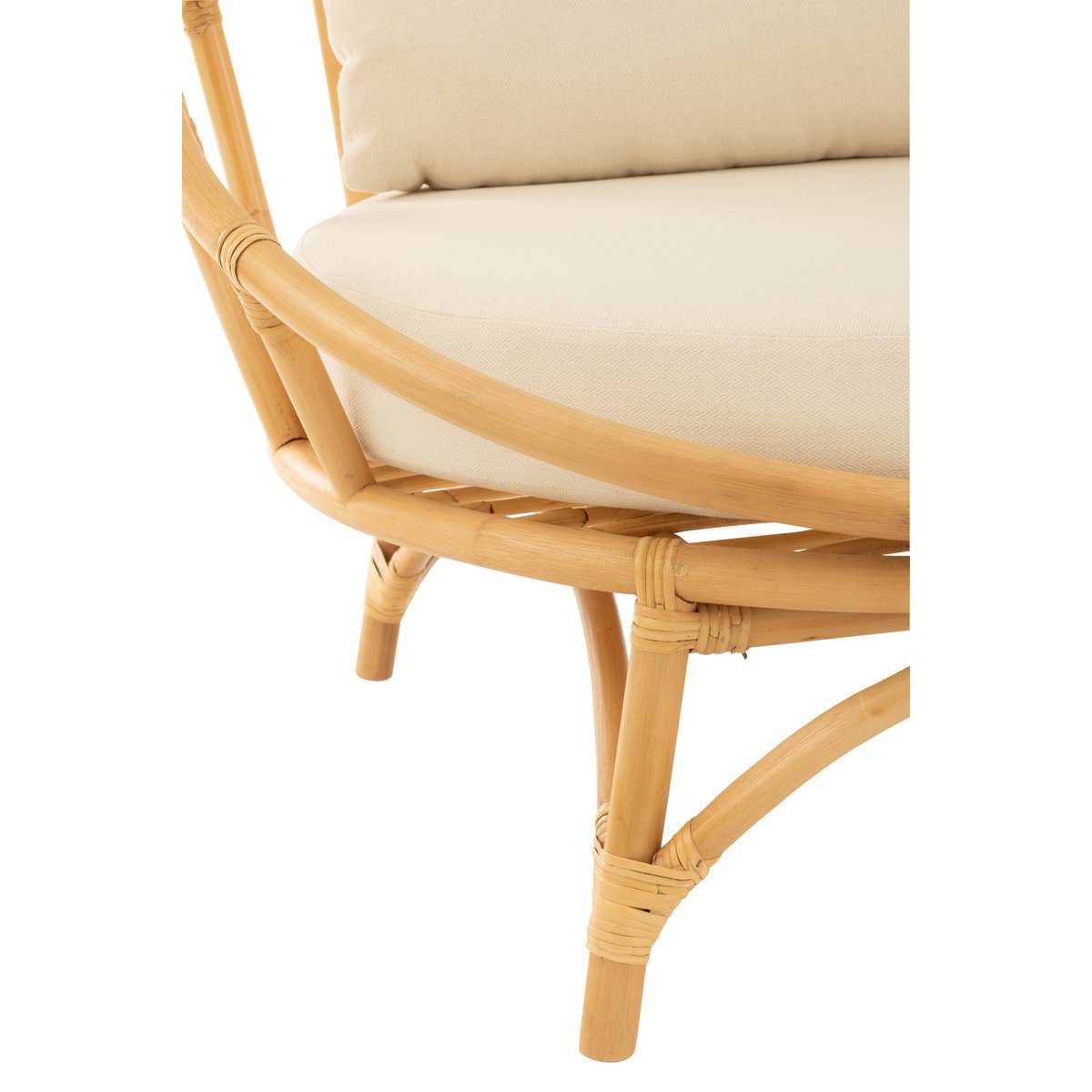 J-Line - Loungestoel 'Camden' (Wit, Naturel, Jute)