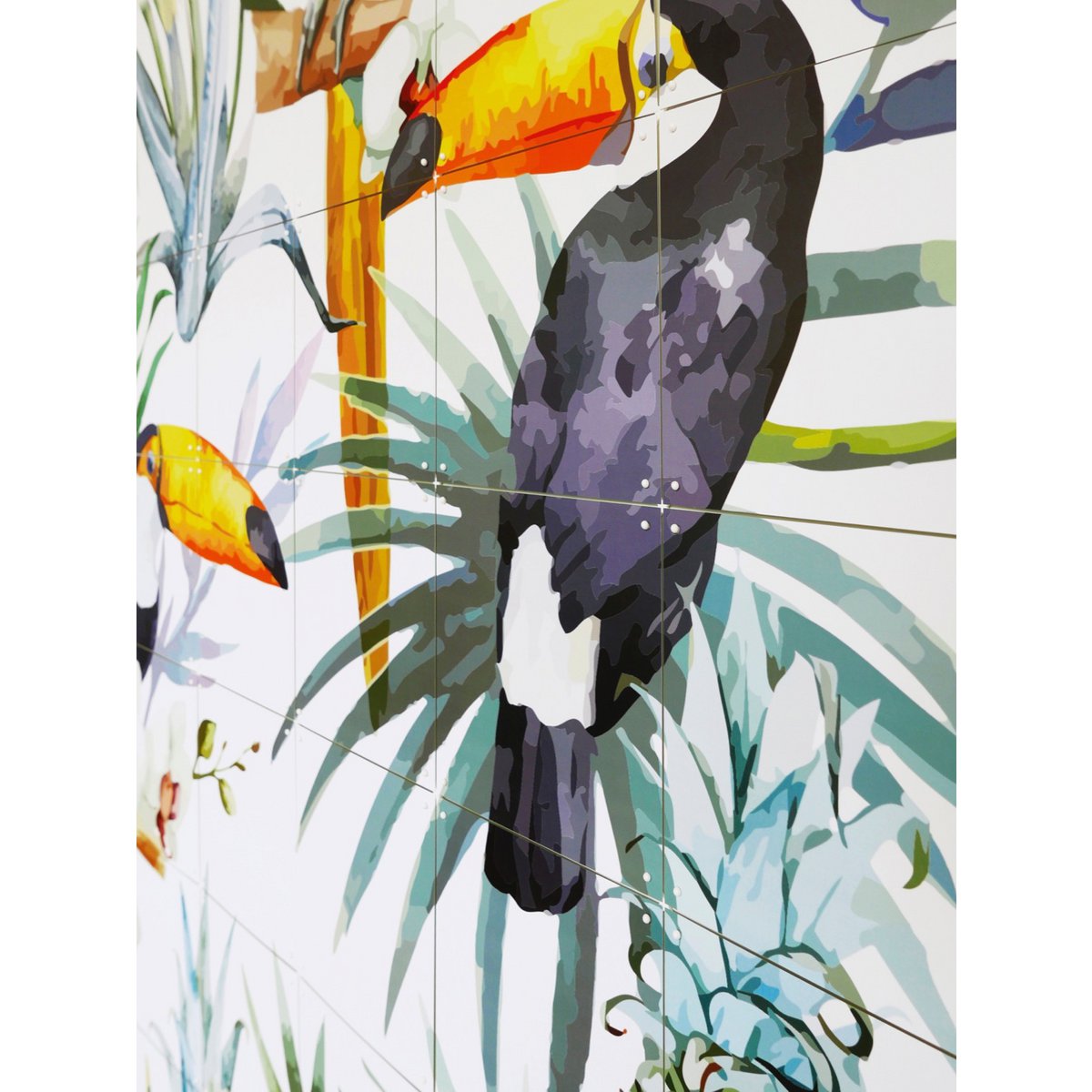 IXXI - Tiger jungle & Toucan family Wall art - Poster - Wanddecoratie - S - blue