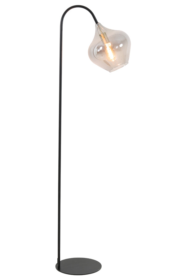 Light & Living - Vloerlamp 'Rakel' (160cm hoog, Matzwart & Smoked)