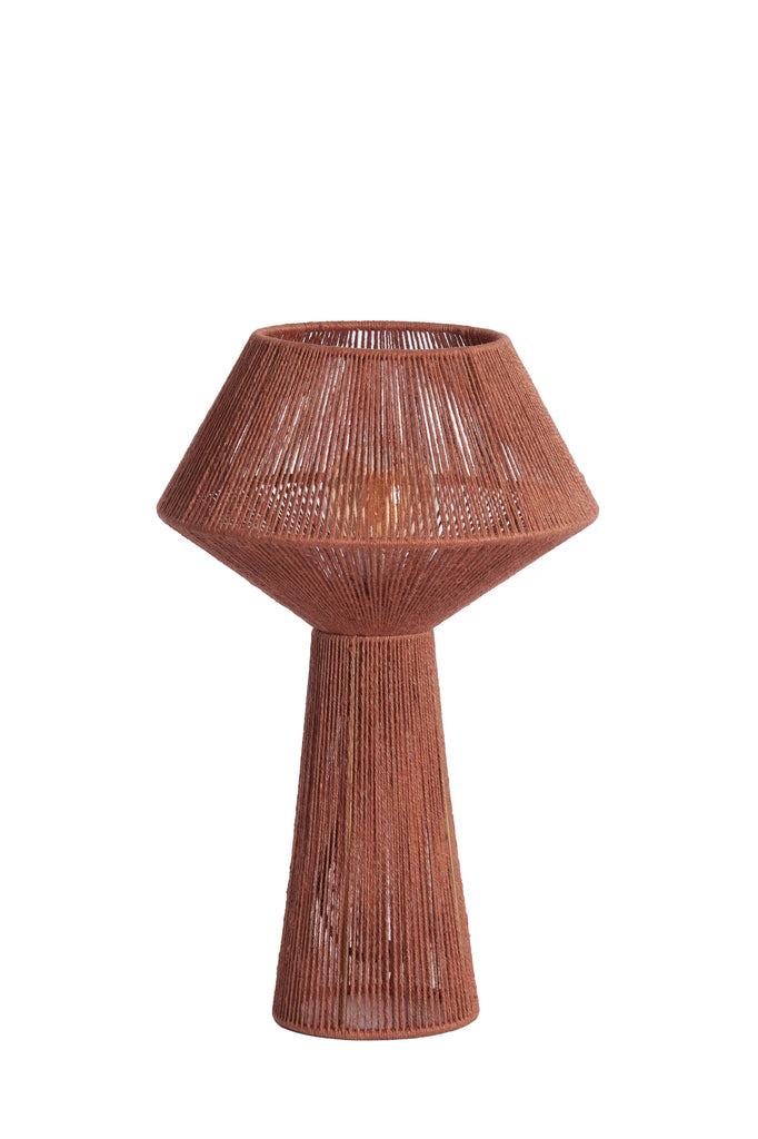 Light & Living - Tafellamp 'Fugia' (Maat M, Jute, Brick Red)