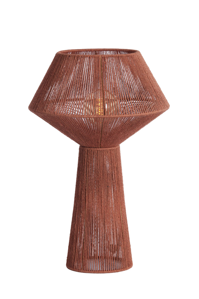 Light & Living - Tafellamp 'Fugia' (Maat L, Jute, Brick Red)