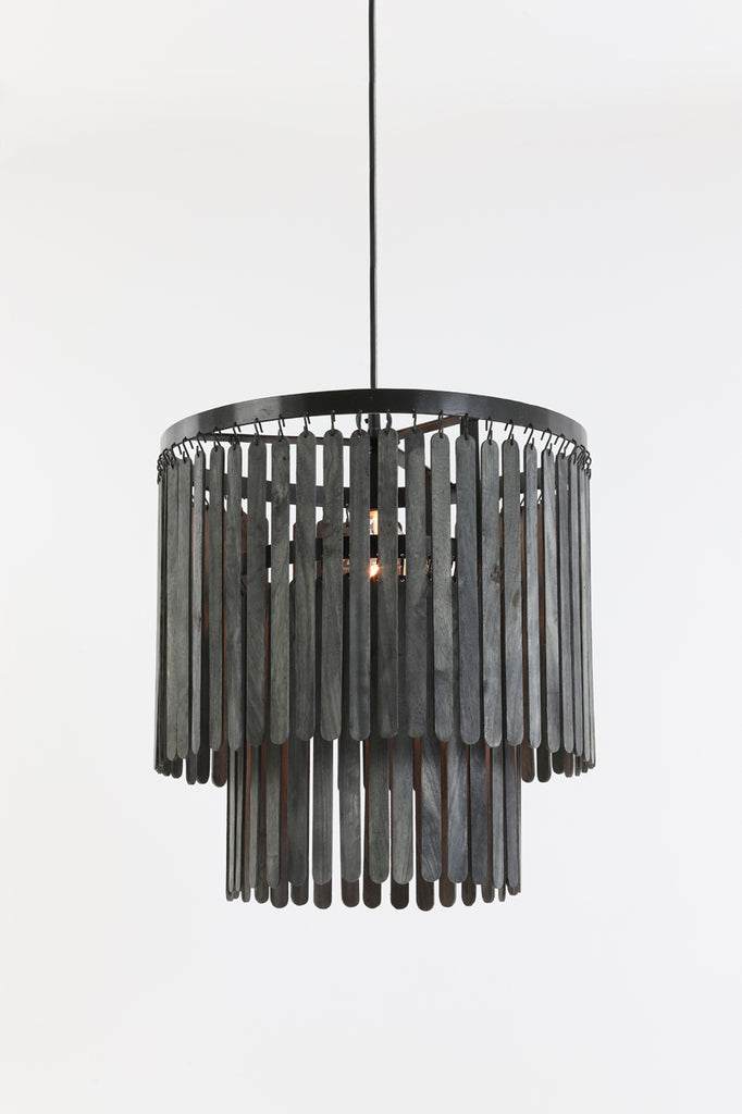 Light & Living - Hanglamp 'Gularo' (Hout, Matzwart)