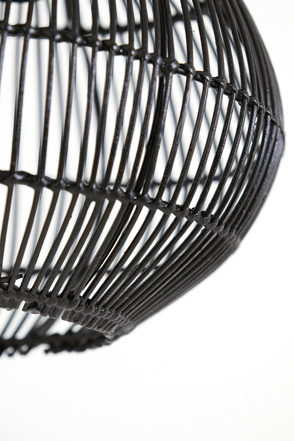 Light & Living - Hanglamp 'Pacino' (Maat S, Rattan, Zwart)