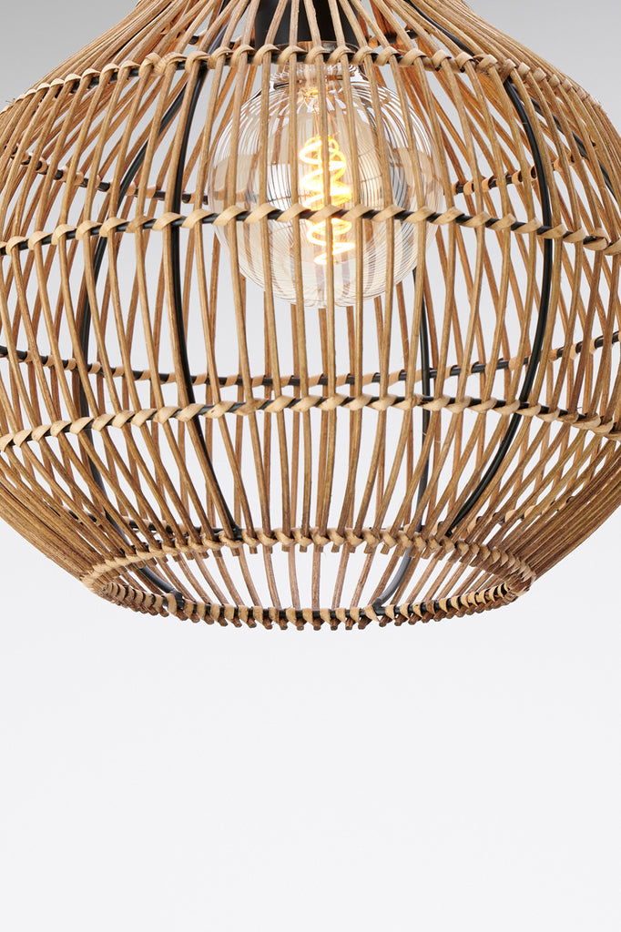 Light & Living - Hanglamp 'Pacino' (Maat S, Rattan, Donkerbruin)