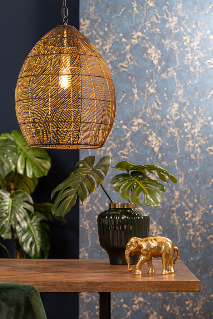 Light & Living - Hanglamp 'Meya' (Maat M, Zwart & Goud)