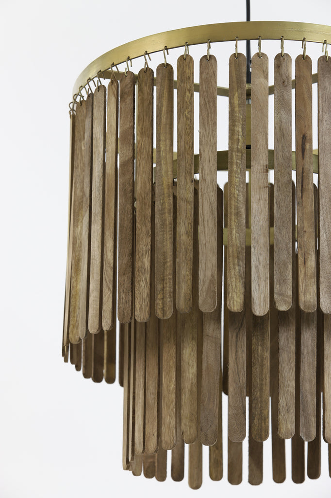 Light & Living - Hanglamp 'Gularo' (Hout, Bruin & Bronze)