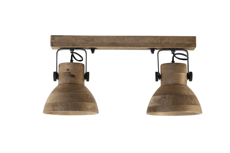 Light & Living - Hanglamp 'Ilanio' (2 stuks, hout, Bruin & Matzwart)