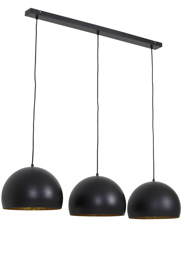 Light & Living - Hanglamp 'Jaicey' (3 stuks, Matzwart & Goud)