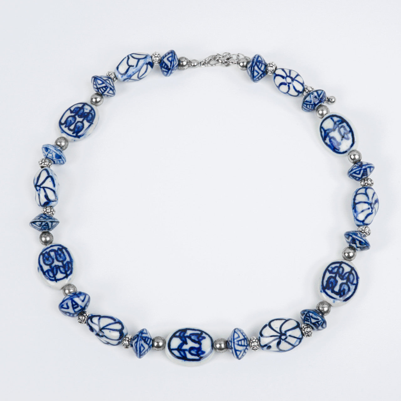 Heinen Delfts Blauw - Ketting 'Hertogin'