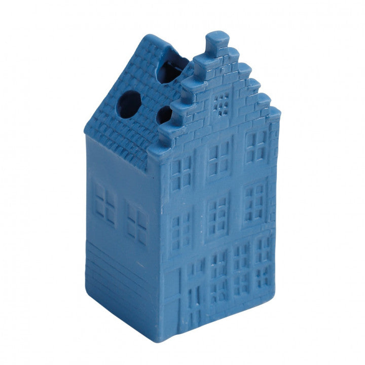 Heinen Delfts Blauw - Droogbloemhuis 'Huis Trapgevel' (Blauw)