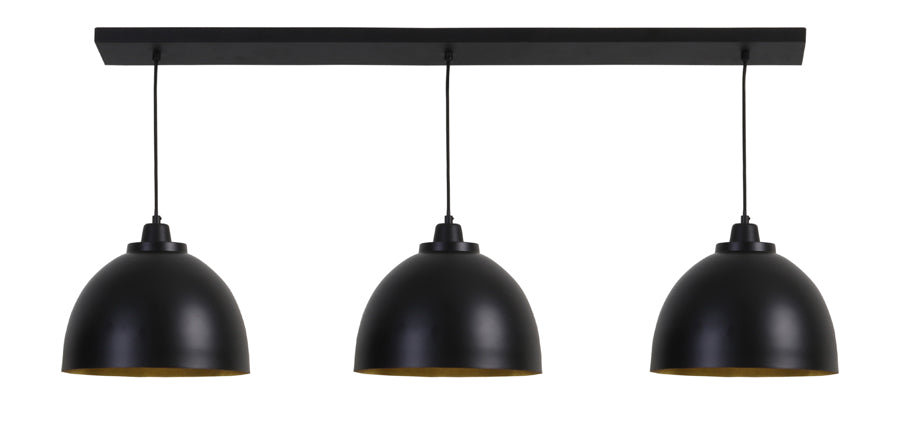 Light & Living - Hanglamp 'Kylie' (3 stuks, Matzwart & Goud)