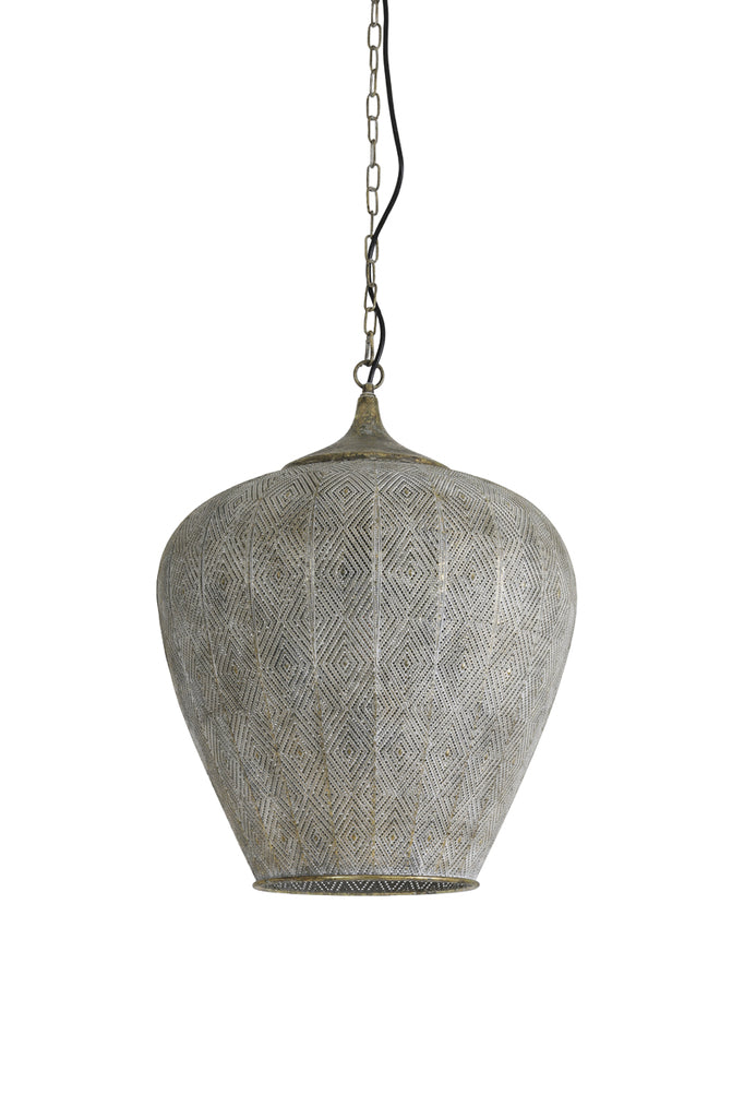 Light & Living - Hanglamp 'Lavello' (Antique Gold & White)