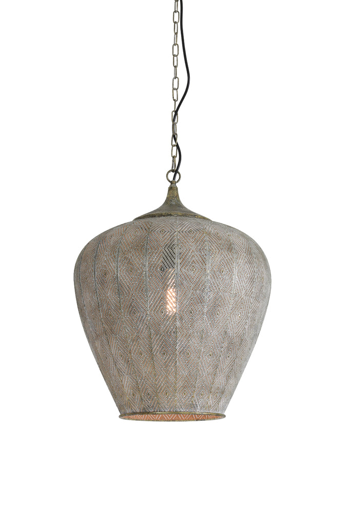 Light & Living - Hanglamp 'Lavello' (Antique Gold & White)