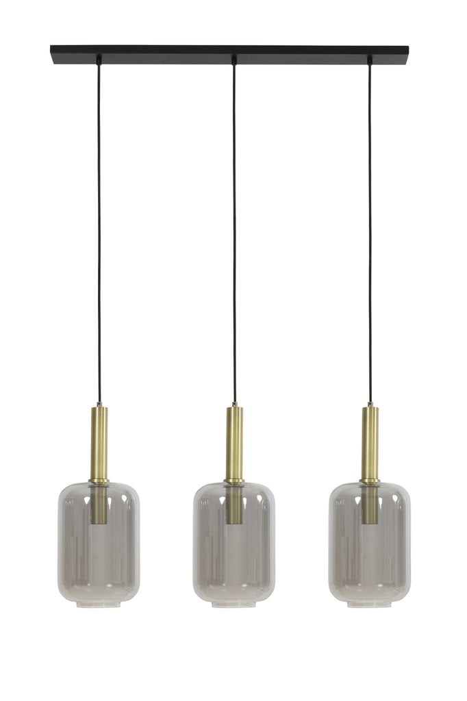 Light & Living - Hanglamp 'Lekar' (3 stuks, glas, Antique Bronze)