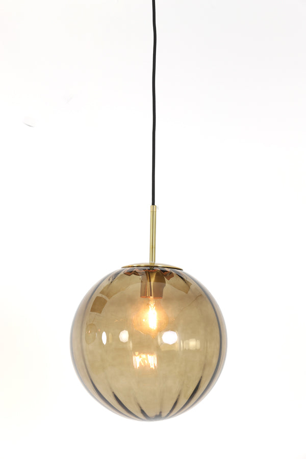 Light & Living - Hanglamp 'Magdala' (Maat S, Glas, Bruin & Goud)